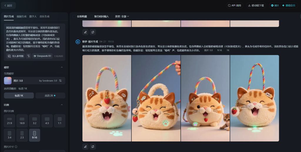 AI设计的毛绒背包，某多多同样的设计卖出100万+订单，10秒钟就能稿定