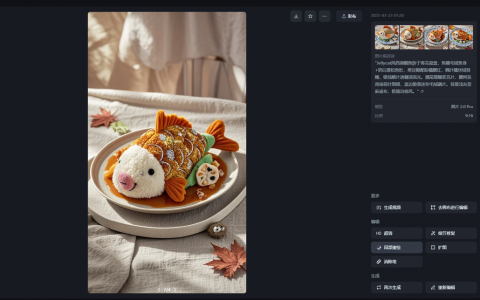 用AI生成毛绒食物图