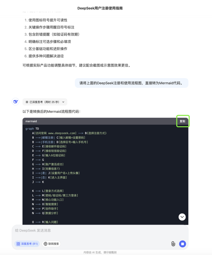 DeepSeek + Mermaid:一键生成复杂流程图