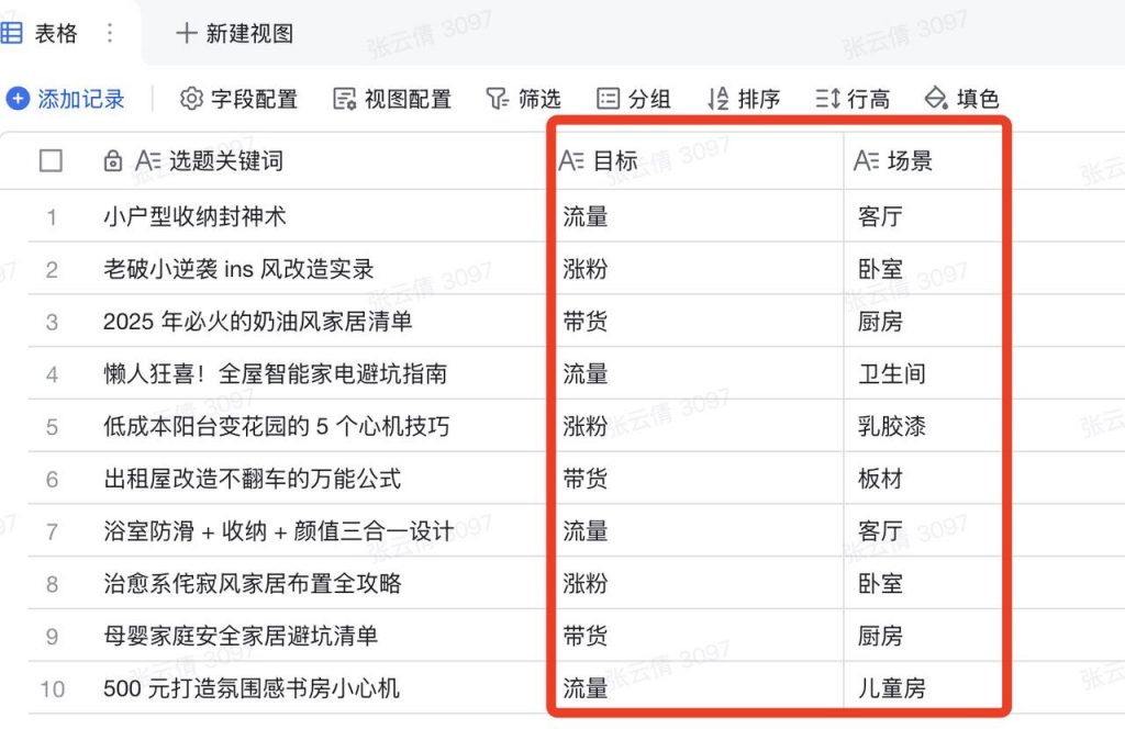 飞书多维表格内容生成操作步骤-家居